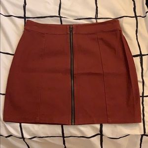 Forever 21 Rust Zip Up Mini Skirt